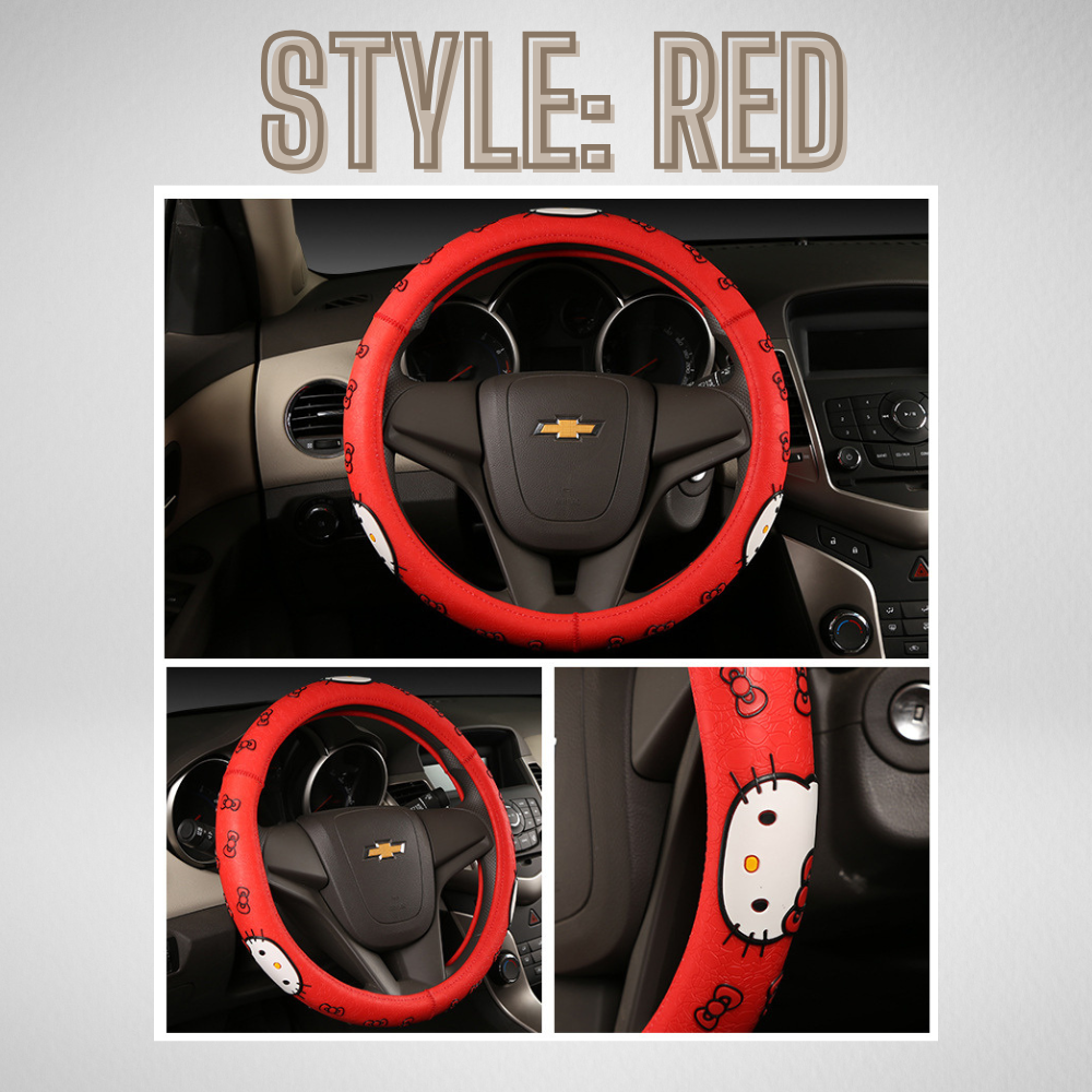 Fashionable Car Steering Wheel Cover - Hello Kitty Design