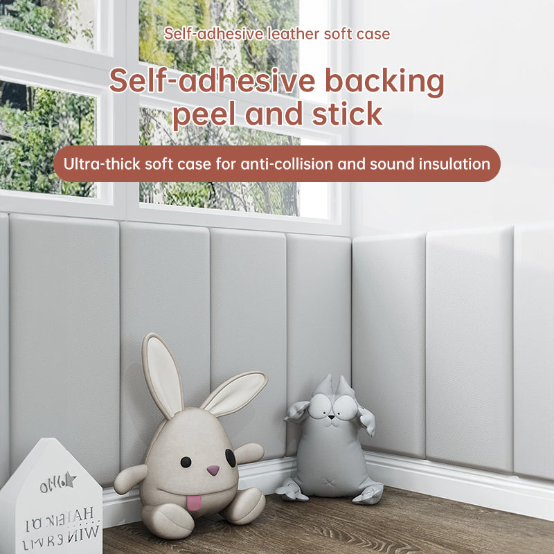Kids 3D Wall Sticker, Self-Adhesive, Soft leather bag and Anti- collision Wall Bedhead Panels (2-8pcs)