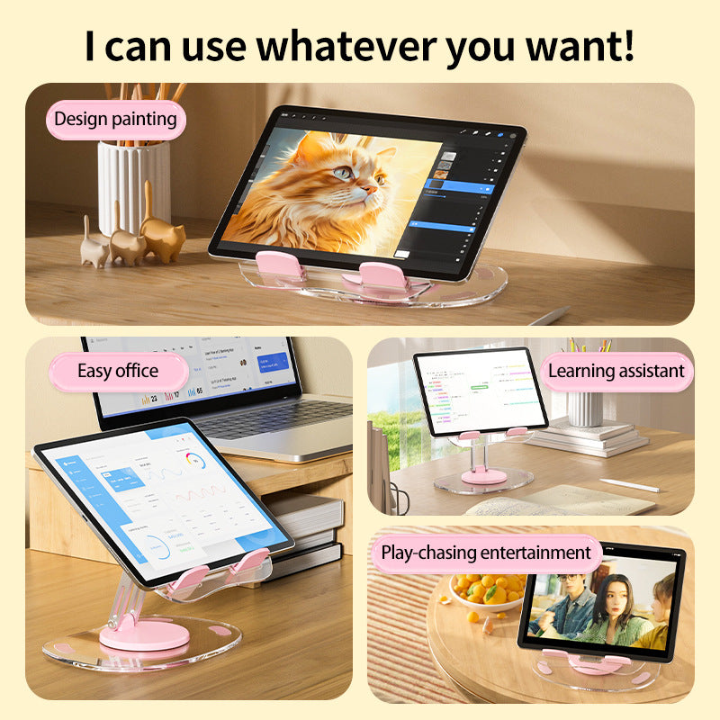 Adjustable 360° Rotating Mobile & Tablet Stand – Multifunctional Desktop Phone Holder for Live Streaming