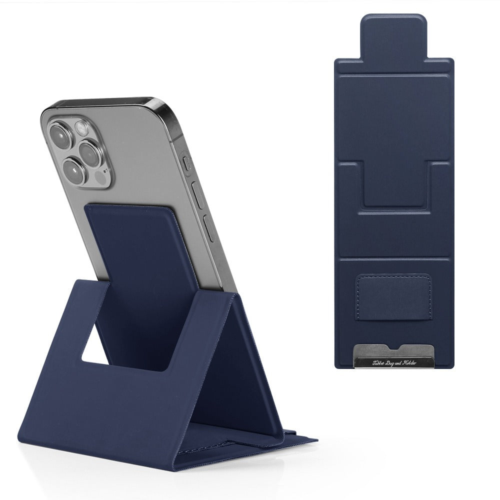 Personalized PU Leather Mobile Phone Stand – Ultra-Thin Folding Desktop Office Holder