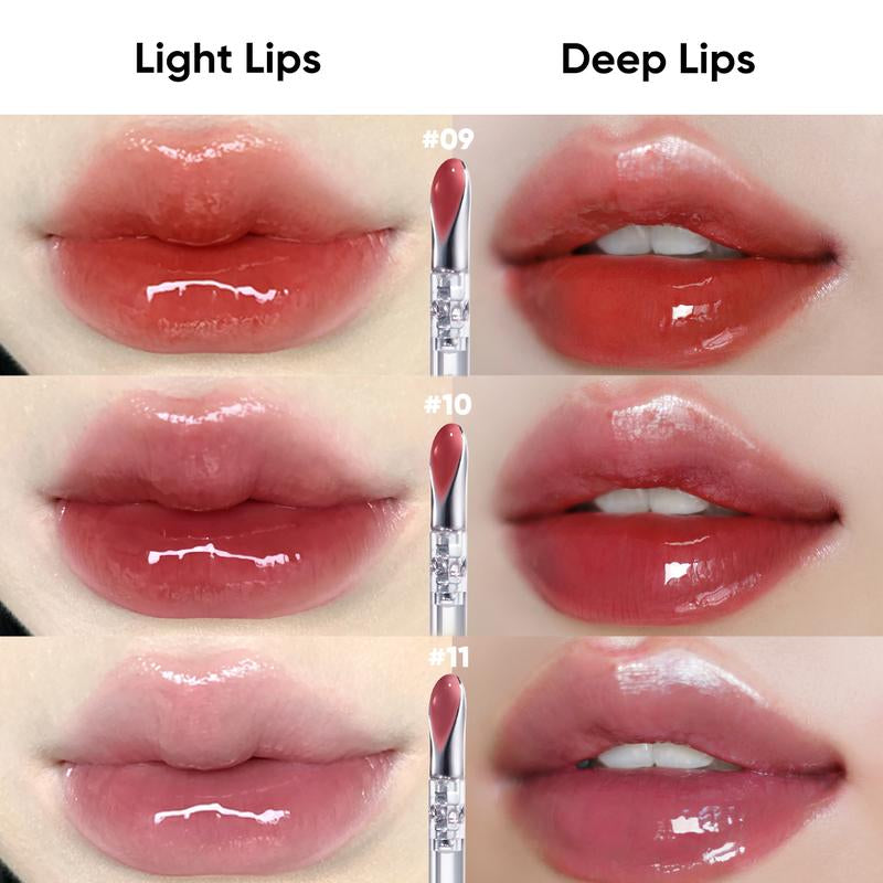Judydoll Ice Watery Lip Gloss, Mirror Lip Glaze, Glossy Lip Stain, Transfer-Proof, Metal Applicator, Waterproof, Long-Lasting, Moisturizing, Liquid Lipsticks, Plumping, Not Easy to Fade, Makeup, Cosmetic, Holiday Gift, Springtok