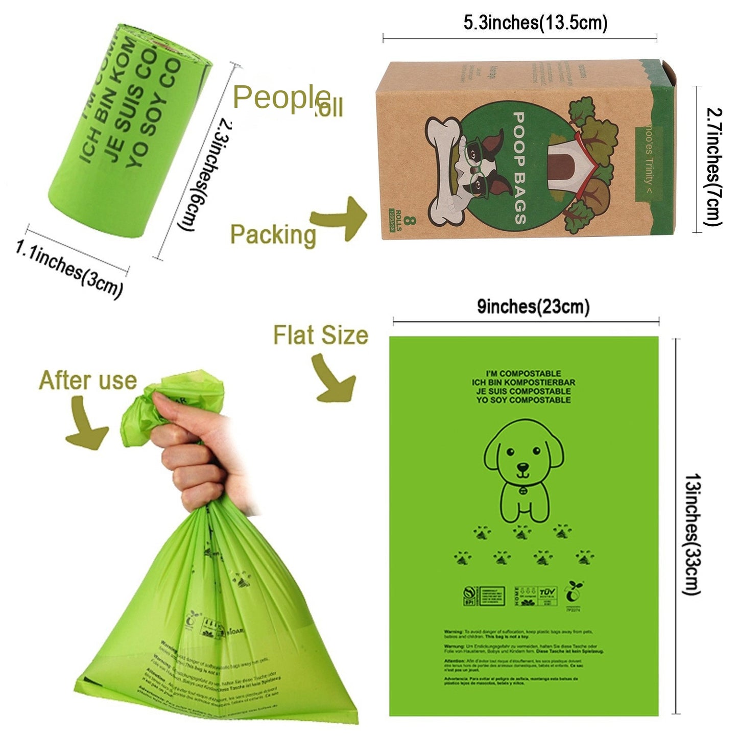 Biodegradable Pet Poop Bags – Corn Starch PLA Eco-Friendly Dog Waste Bags