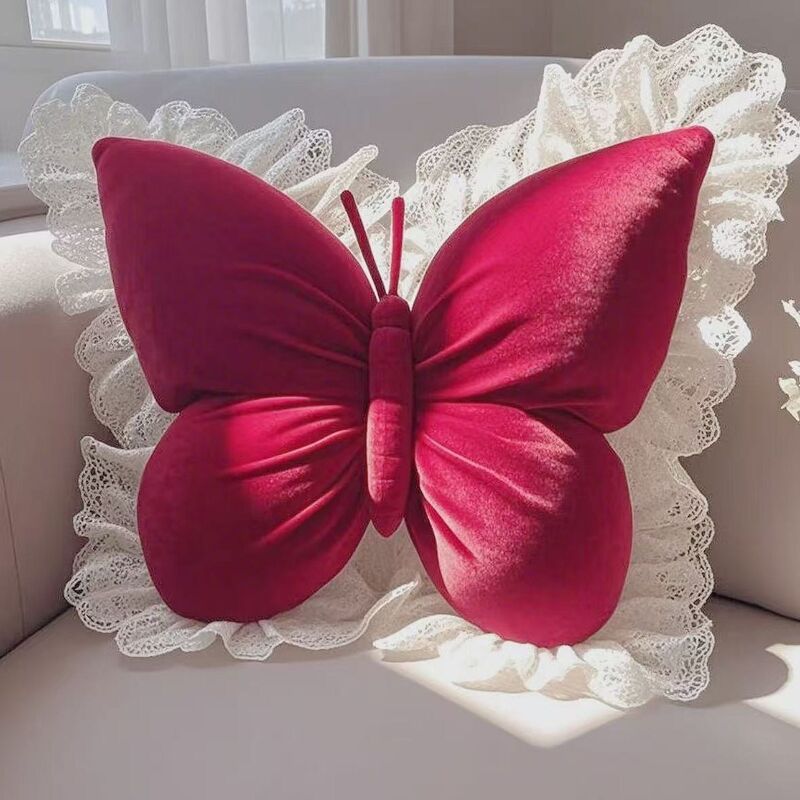 Butterfly Princess Bow Pillow – Elegant Decorative Cushion for Sofa, Bed, Car, Camp, Office.