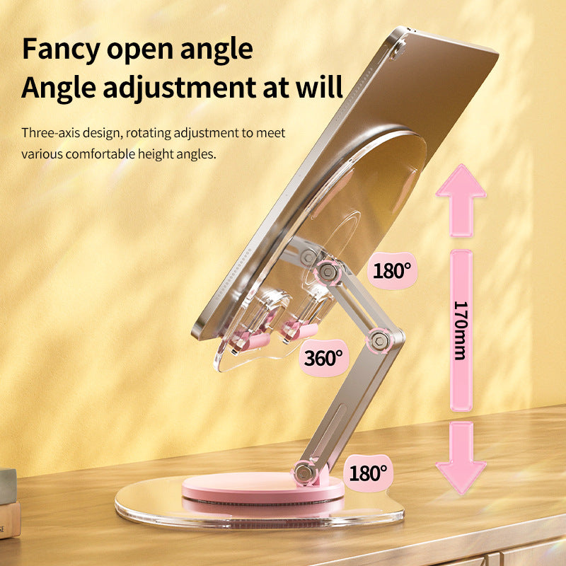 Adjustable 360° Rotating Mobile & Tablet Stand – Multifunctional Desktop Phone Holder for Live Streaming