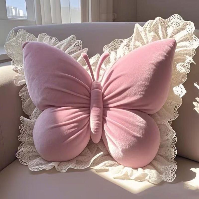 Butterfly Princess Bow Pillow – Elegant Decorative Cushion for Sofa, Bed, Car, Camp, Office.