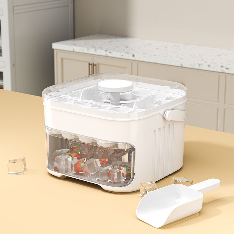 50 pcs Cavity Ice Maker Set – Large Capacity, Food-Grade (Double-Layer) Ice Storage Bucket with Ice Ball Molds for Home Use