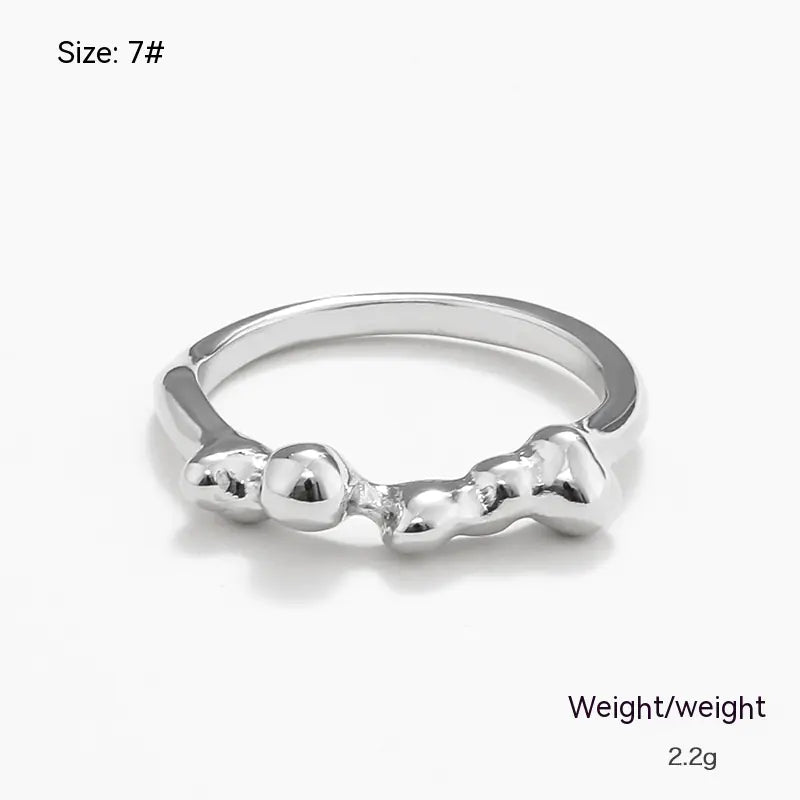 Irregular Metal Unique Ring Design for Women