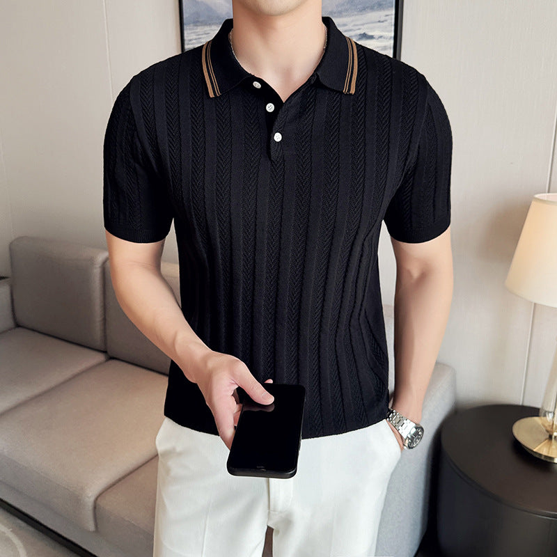 Men’s Slim Fit Polo Shirt – Casual, Lightweight, Mature Style T-Shirt