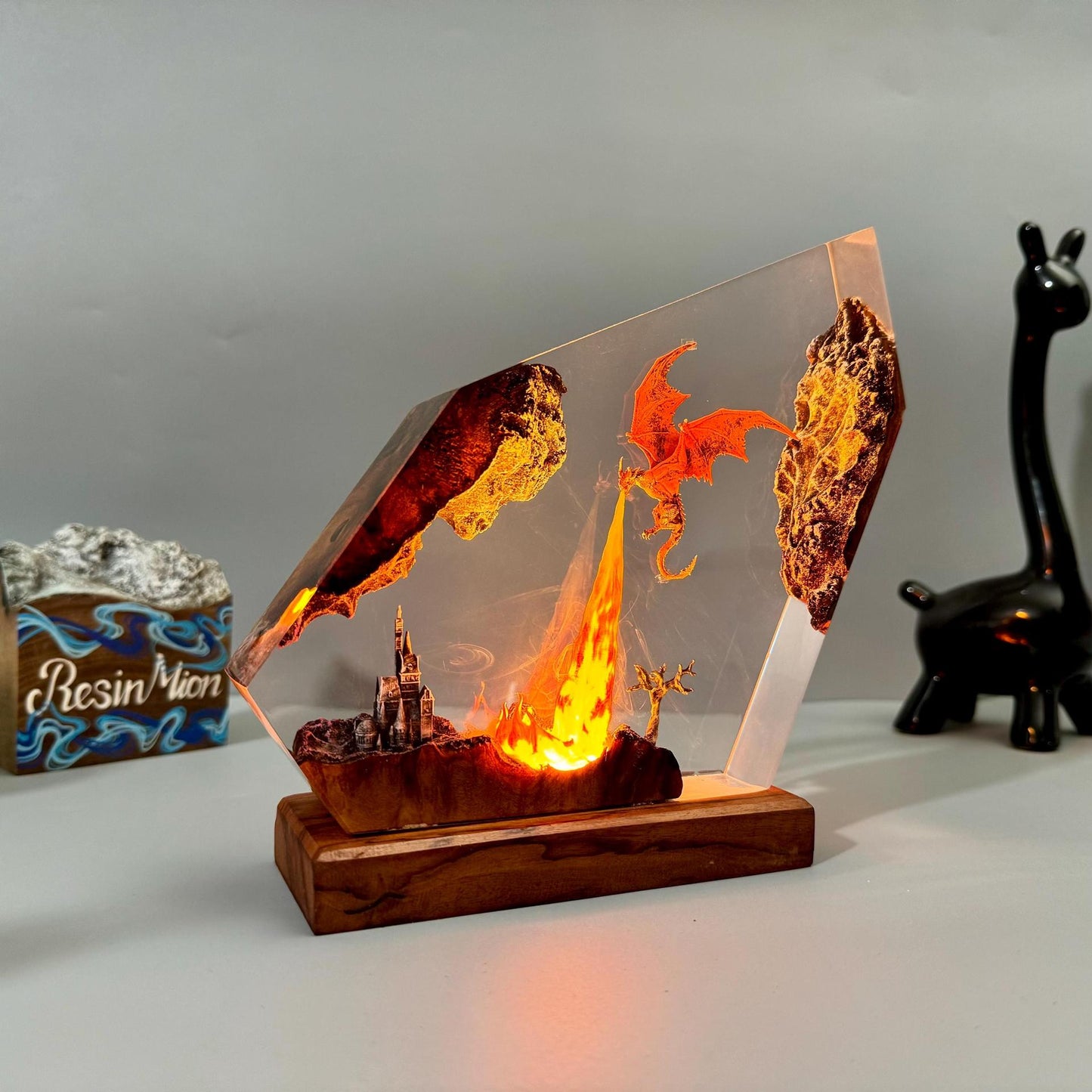 Dragonite Resin Night Light – LED Model Lamp for Bedroom/Desk Decor