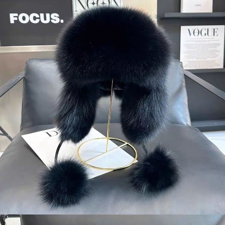 Women’s Faux Fur Hat – Winter Ski Hat with Ear Protection, Warm Snow Hat for Women & Kids