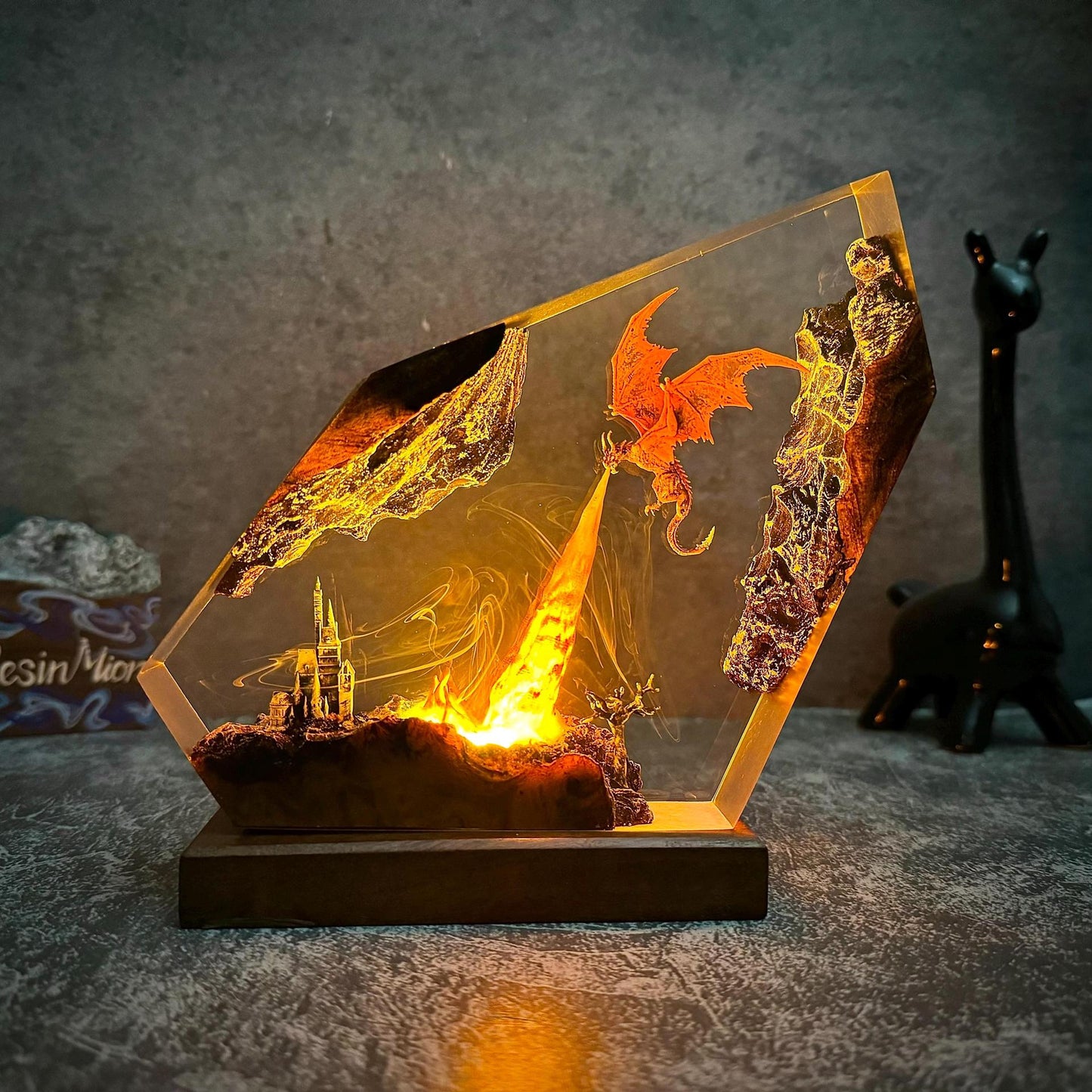 Dragonite Resin Night Light – LED Model Lamp for Bedroom/Desk Decor