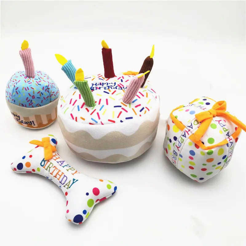 Dog Birthday Cake Plush Toy