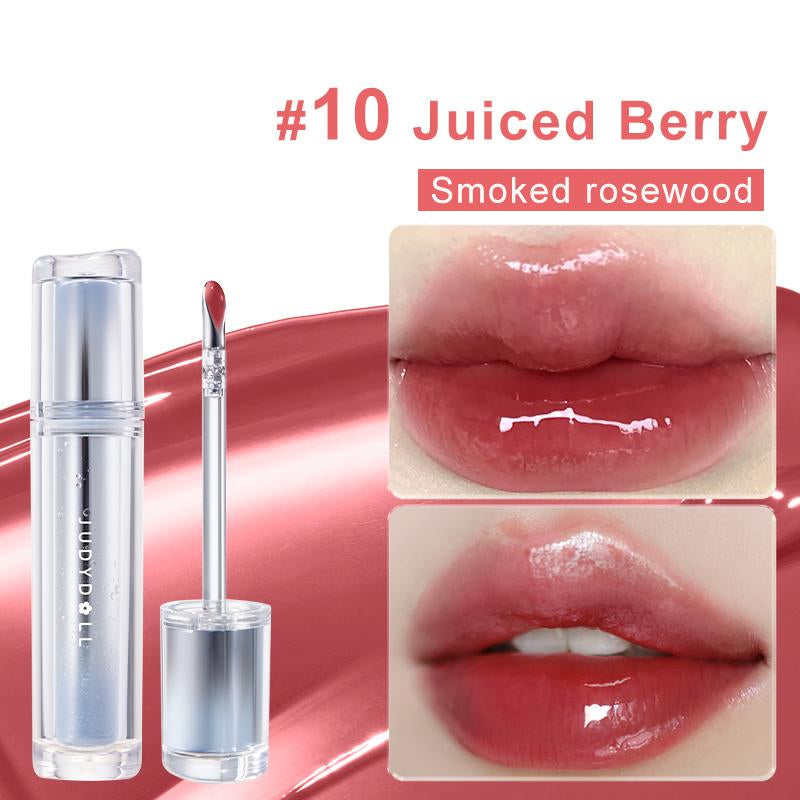 Judydoll Ice Watery Lip Gloss, Mirror Lip Glaze, Glossy Lip Stain, Transfer-Proof, Metal Applicator, Waterproof, Long-Lasting, Moisturizing, Liquid Lipsticks, Plumping, Not Easy to Fade, Makeup, Cosmetic, Holiday Gift, Springtok