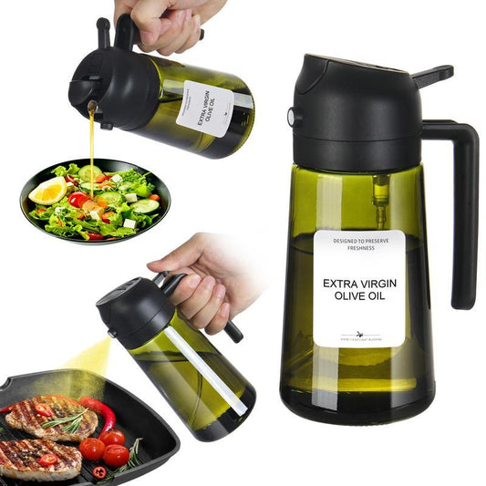 16Oz Light-Blocking Tinted Olive Oil Dispenser for Kitchen - Versatile Sprayer & Pourer for Cooking, Air Fryer, Baking, Salad, and BBQ