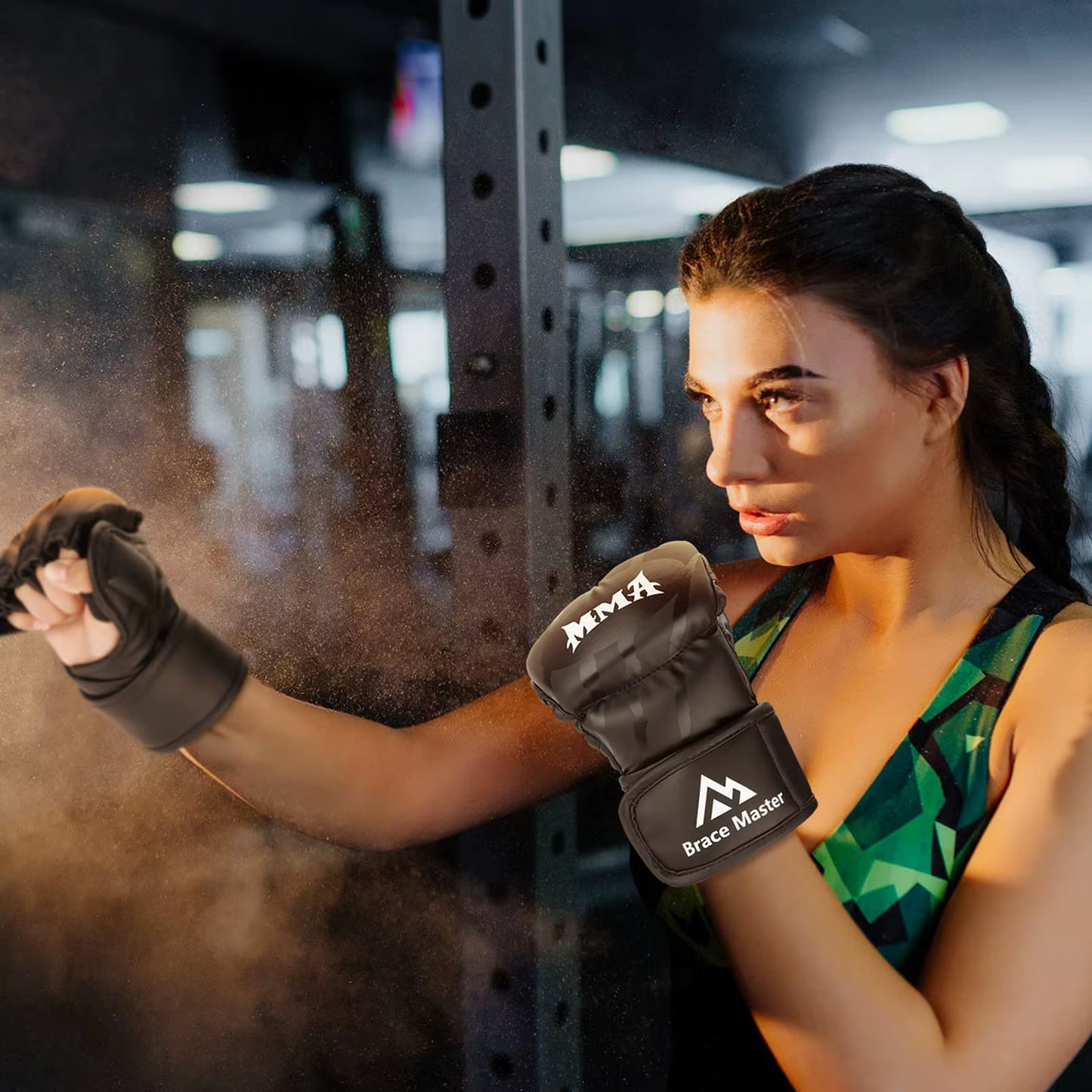 Half Finger Boxing Gloves PU Leather MMA Fighting Kick Boxing Gloves Karate Muay Thai Training Workout Gloves Training Gear Men