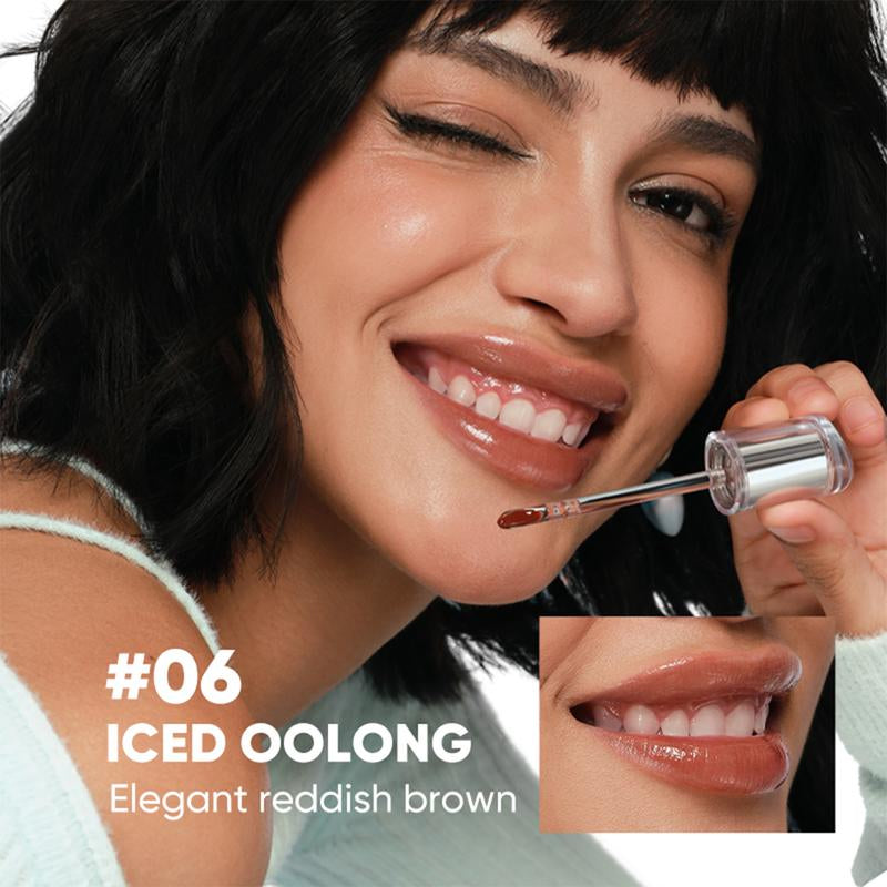 Judydoll Ice Watery Lip Gloss, Mirror Lip Glaze, Glossy Lip Stain, Transfer-Proof, Metal Applicator, Waterproof, Long-Lasting, Moisturizing, Liquid Lipsticks, Plumping, Not Easy to Fade, Makeup, Cosmetic, Holiday Gift, Springtok