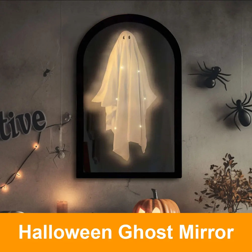 Halloween Ghost Mirror Night Light Cute Halloween Home Accessories Spooky Halloween Hologram Ghost Halloween Decor