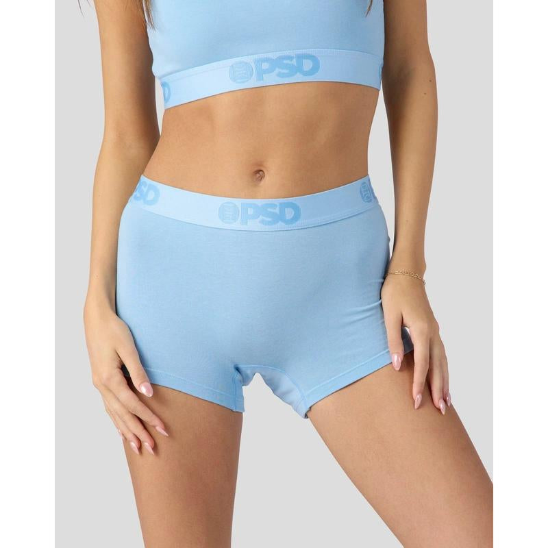 PSD Women'S Baby Blue Solid Light Blue Boyshort Underwear - Premium Modal Fabric Bottom Breathable