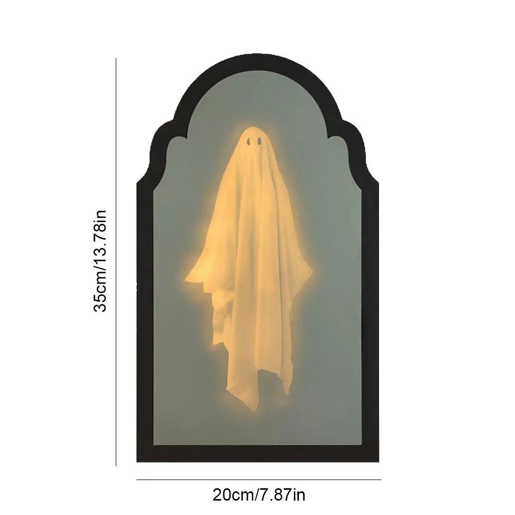 Halloween Ghost Mirror Night Light Cute Halloween Home Accessories Spooky Halloween Hologram Ghost Halloween Decor