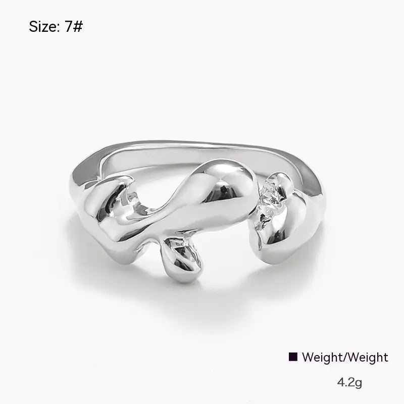 Irregular Metal Unique Ring Design for Women