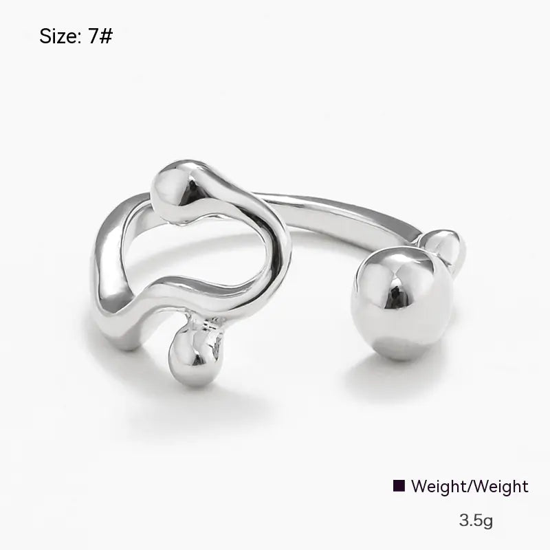 Irregular Metal Unique Ring Design for Women