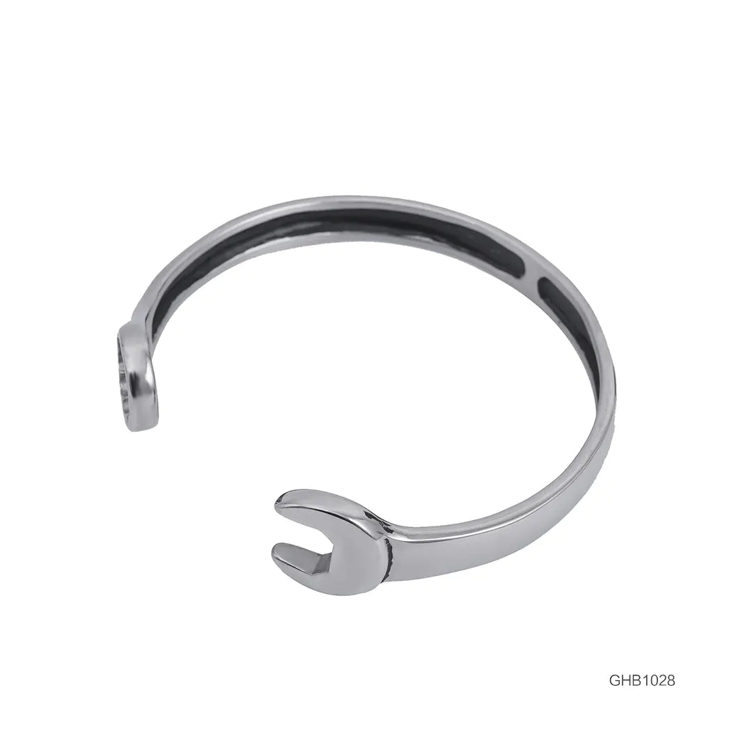 Personalized Stainless Steel Wrench Bracelet in Titanium