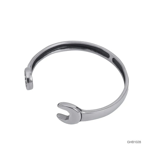 Personalized Stainless Steel Wrench Bracelet in Titanium