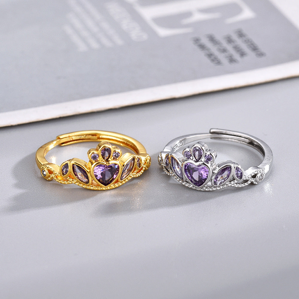 Love Princess Zircon Wind Ring